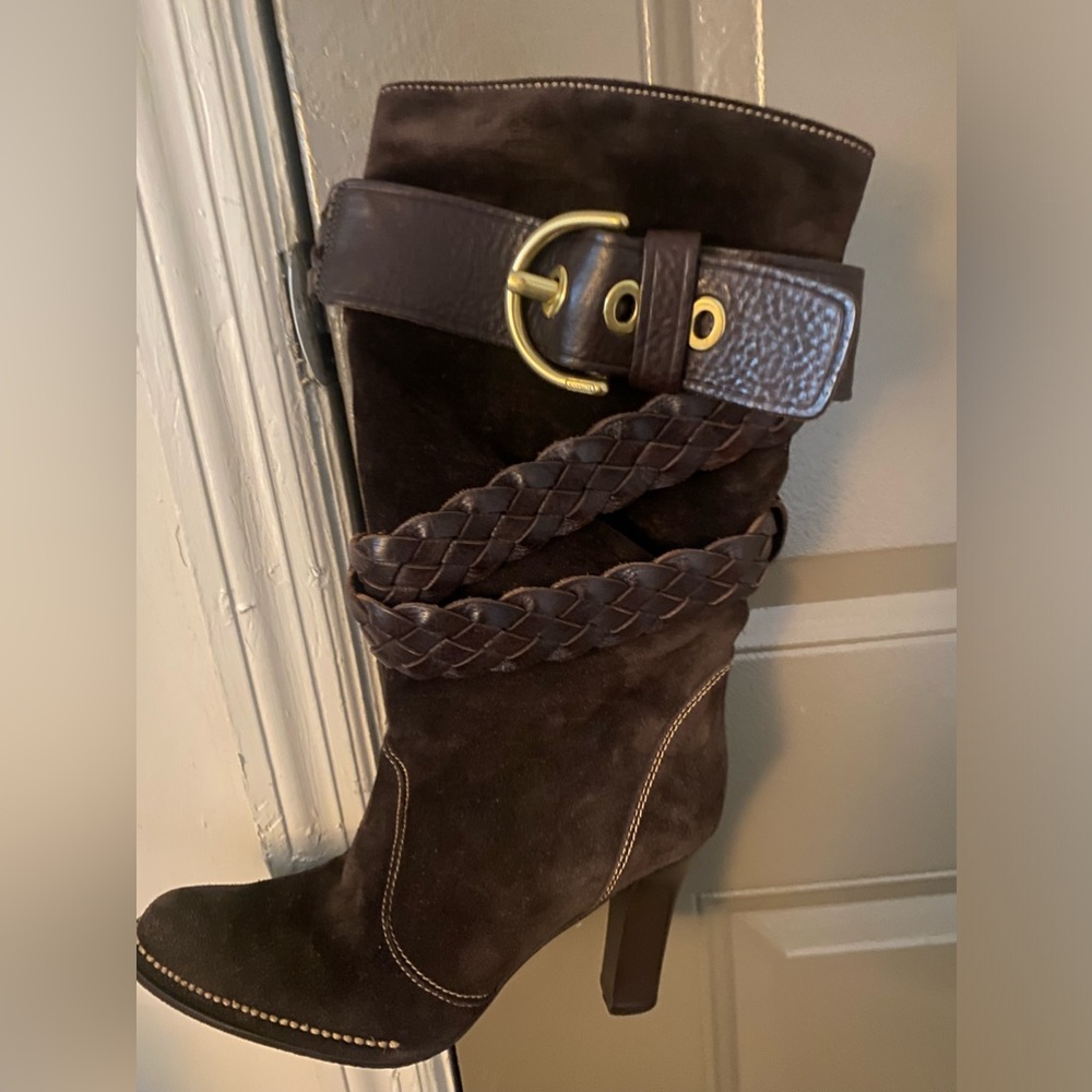 Coach Suede boot with Leather strap - Size 7